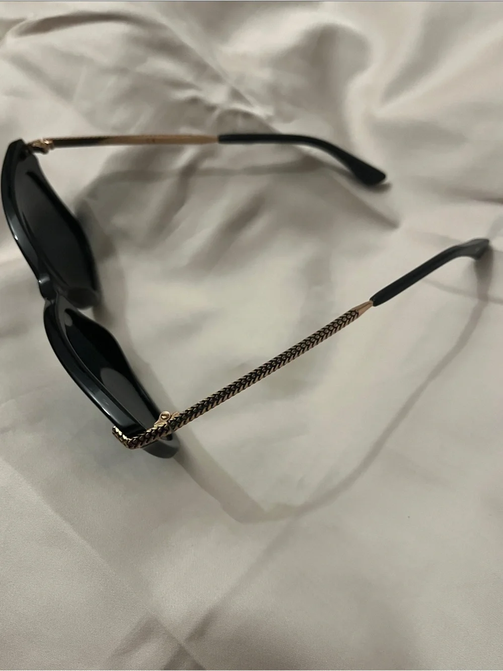 Jimmy Choo Black Sunglasses with Gold Temple Detail